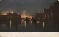 River View at Night Postcard