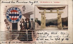 On Board S. S. Korea Postcard