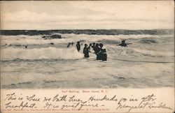 Surf Bathing Block Island, RI Postcard Postcard Postcard