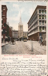 Grace Church and John Wanamaker's Store, Broadway Postcard
