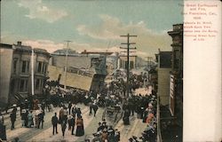 The Great Earthquake and Fire. Valencia St. Hotel, which Sank Two Stories into the Earth Postcard