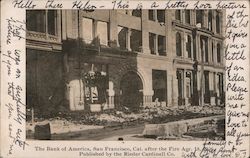 The Bank of America after the Fire April 18, 1936 Postcard