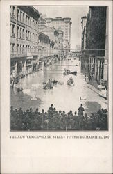 The New Venice, Sixth Street - Flood, March 15, 1907 Postcard