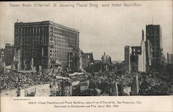 Hotel Hamilton and Flood Building, taken from O'Farrell Street Postcard