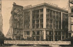 Ruins of Marchand's Restaurant and City of Paris Dry Goods Co. San Francisco, CA 1906 San Francisco Earthquake Postcard Postcard Postcard