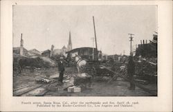 Fourth Street, Santa Rosa, Cal. after Earthquake and Fire Postcard