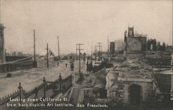 Looking down California St. from Mark Hopkins Art Institute San Francisco, CA 1906 San Francisco Earthquake Postcard Postcard Postcard