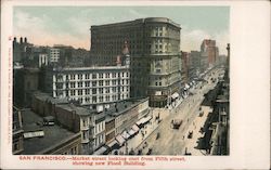 Market Street Looking East From Fifth Street, Showing New Flood Building Postcard