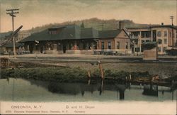 Delaware and Hudson Depot Oneonta, NY Postcard Postcard Postcard