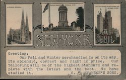New York Landmarks C. J. Eyanson's Sons Postcard