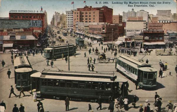 Looking up Market Street from the Ferrry San Francisco California