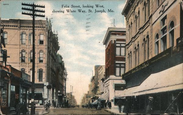 Felix Street Looking West, Showing White Way St. Joseph Missouri