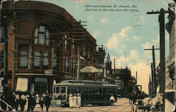 Fifth and Edmond, All Cars in the City Pass this Point St. Joseph Missouri