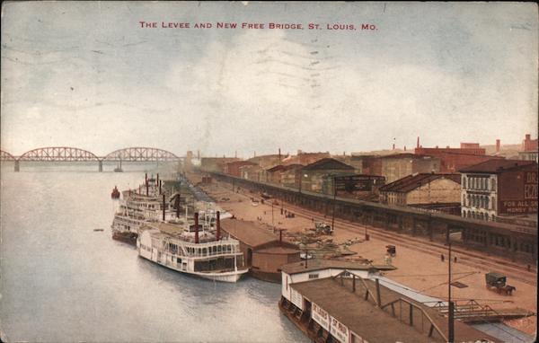 The Levee and New Free Bridge St. Louis Missouri