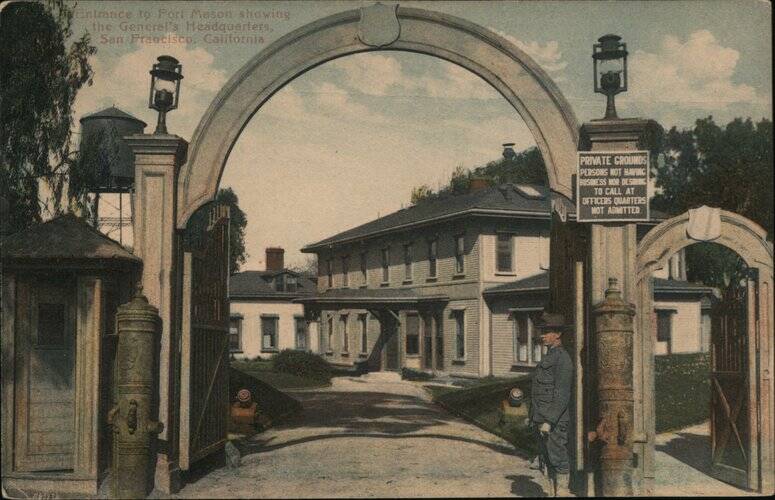 Entrance to Fort Mason, Showing the General's Headquarters San Francisco California