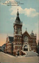 St. Mary's Cathedral, O'Farrell and Van Ness Avenue Postcard
