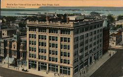 Bird's Eye View of Vity and Bay, Point Loma in Distance Postcard