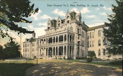 State Hospital No. 2, Main Building St. Joseph, MO Postcard Postcard Postcard