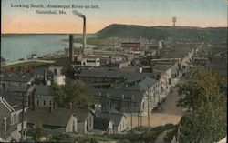 Looking South Mississippi River of Left Postcard