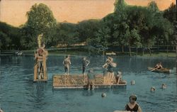 Swimming in Doling Lake Springfield, MO Postcard Postcard Postcard
