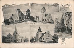 Episcopal, Christian, Presbyterian, and Methodist Churches Columbia, MO Postcard Postcard Postcard