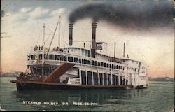 Steamer Quincy On Mississippi Steamers Postcard Postcard Postcard