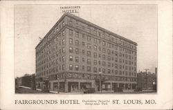 Fairgrounds Hotel Overlooking Beautiful Fairgrounds Park Postcard