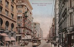 Broadway North from Olivve Postcard