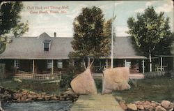 Cleft Rock and Dining Hall, Camp Bemis Maine Postcard Postcard Postcard