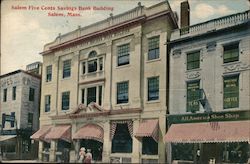 Salem Five Cents Savings Bank Building Postcard