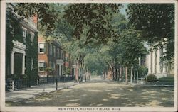 Main Street, Nantucket Island, Mass. Postcard