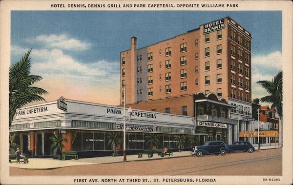 Hotel Dennis, Dennis Grill and Park Cafeteria, Opposite Williams Park St. Petersburg Florida