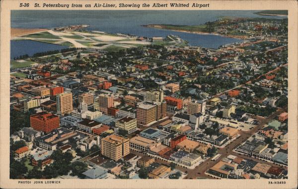 St. Petersburg from an Air-Liner, Showing the Albert Whitted Airport Florida