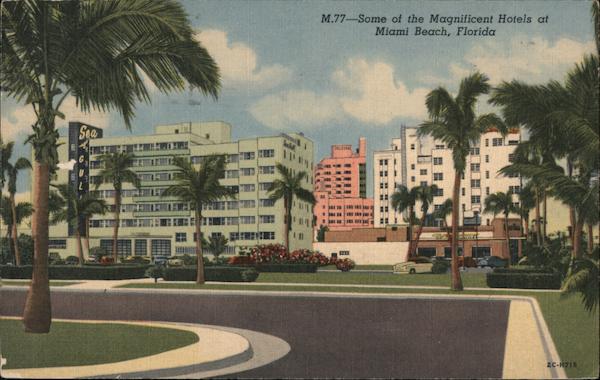 Some of the City's Magnificent Hotels Miami Beach Florida