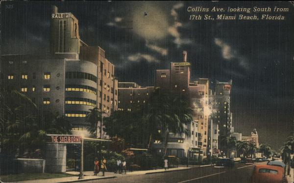 Collins Ave. Looking South From 17th St. Miami Beach Florida