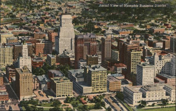 Aeriel View of Memphis Business District Tennessee