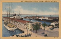 Municipal Pier at Foot of Broadway Postcard