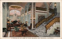 A Portion of the Lobby of Hotel Bellevue Postcard