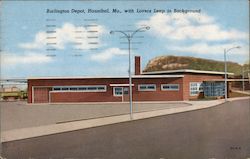 Burlington Depot, With Lovers Leap in Background Postcard