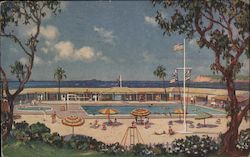 Swimming Pool and Cabanas at the Beach and Tennis Club, Hotel del Coronado California Postcard Postcard Postcard