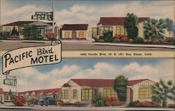 Pacific Boulevard Motel Postcard