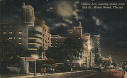 Collins Ave. Looking South From 17th St. Postcard
