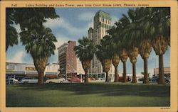 Luhrs Building and Luhrs Tower, Seen From Court House Lawn Postcard