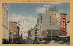 Looking West on Adams, from First Street Phoenix, AZ Postcard Postcard Postcard
