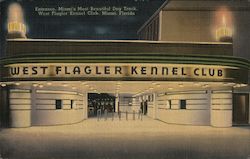 Entrance, Miami's Most Beautiful Dog Track - West Flagler Kennel Club Florida Postcard Postcard Postcard