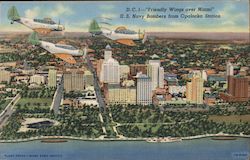 Friendly Wings over Miami - US Navy Bombers from Opalocka Station Postcard