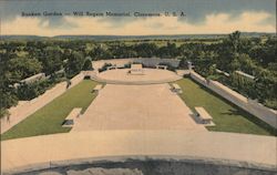 Sunken Garden at Will Rogers Memorial Postcard