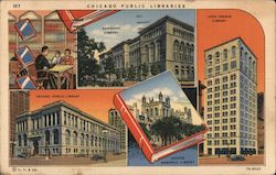 Chicago Public Libraries Illinois Postcard Postcard Postcard