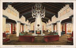 West Lounge - Edgewater Beach Hotel Chicago, IL Postcard Postcard Postcard