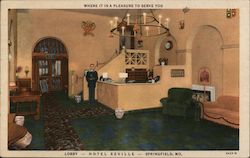 Lobby, Hotel Seville Postcard